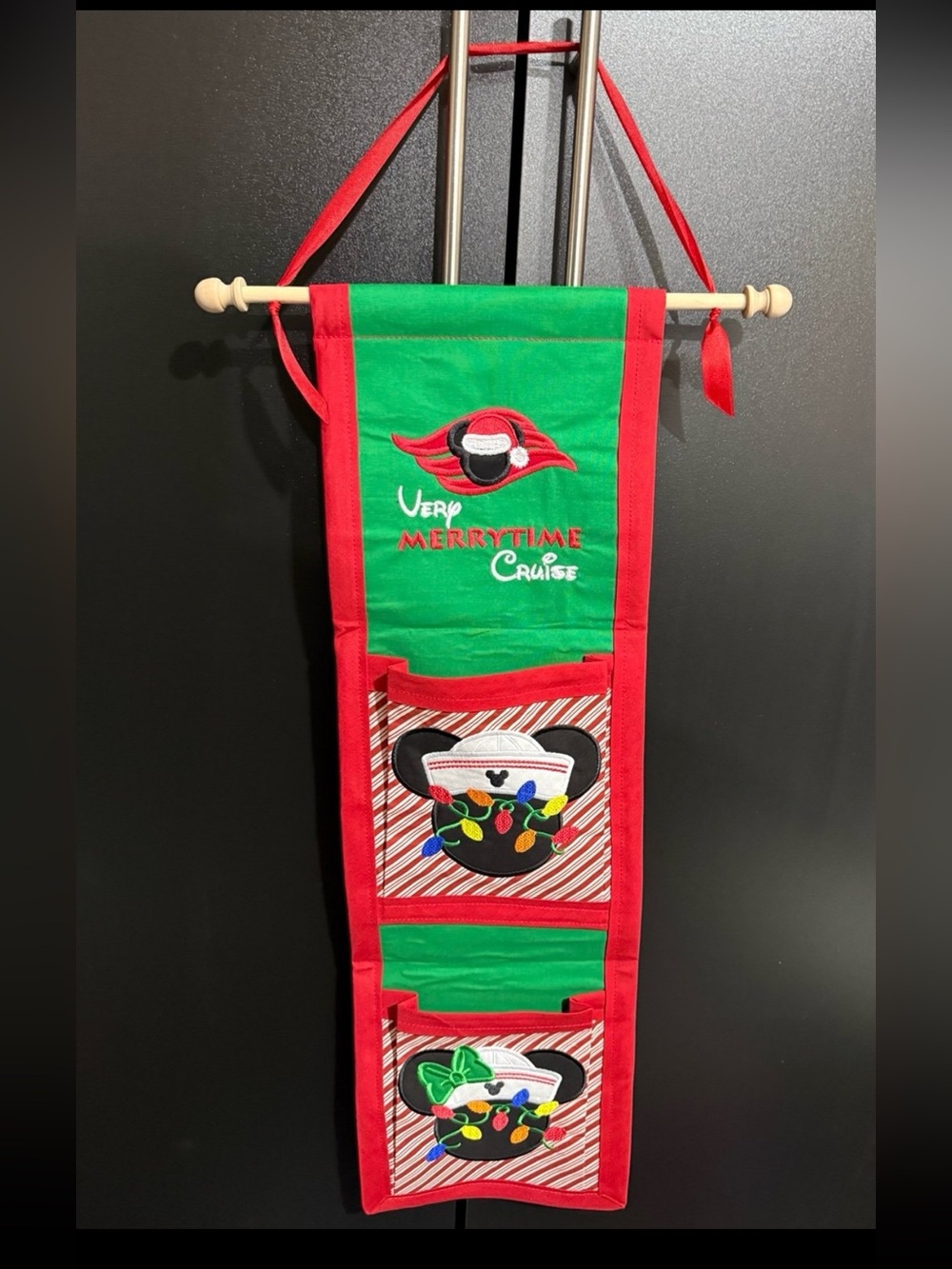Christmas Very Merrytime Disney Cruise Hanging Fish Extender with Embroidery - Picture 1 of 5